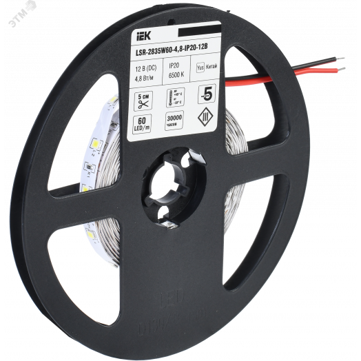 Лента светодиодная 5м LSR-2835W60-4,8-IP20-12В IEK