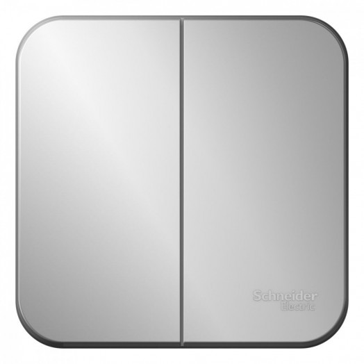 BLANCA  двухклавишный выключатель наружный  (cх.5), 10A, 250B, алюминий