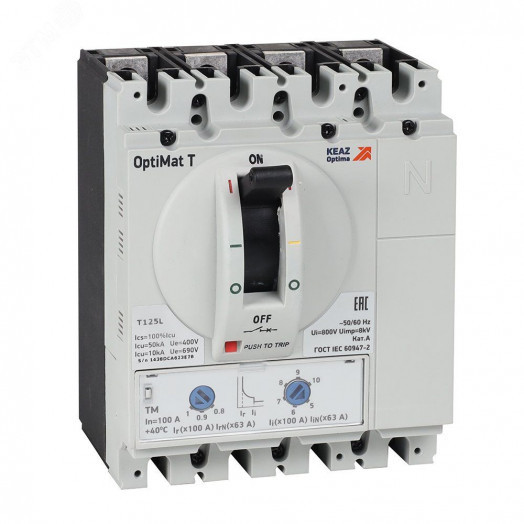 Выключатель автоматический OptiMat T125L TM 32A 4P