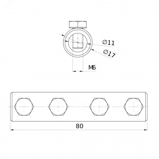 Соединитель круглого проводника 10 мм