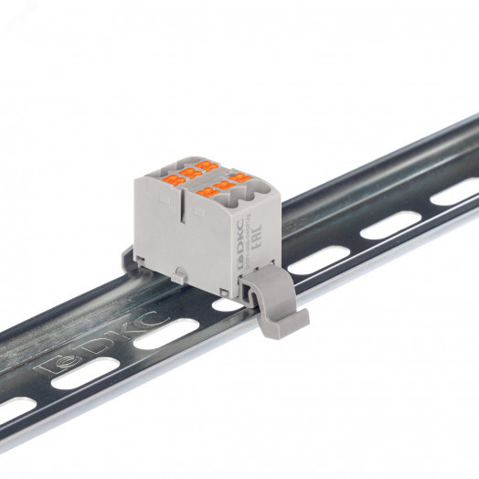 Блок распределительный, зажим push-in, 6 точек подключения 2,5 кв.мм, красный