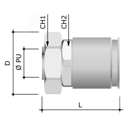 Муфта металлорукав DN=35-жесткая труба D=40мм IP66/IP67 никелированная латунь