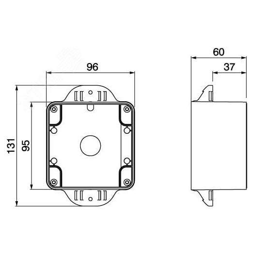 Коробка на столб боковой монтаж