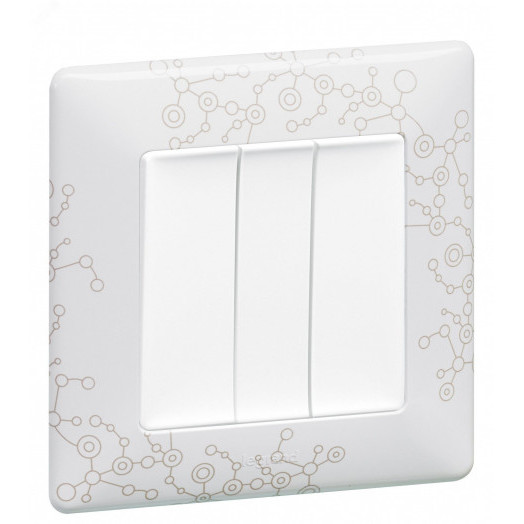 Valena ALLURE Лицевая панель для выключателя трехклавишного Белая