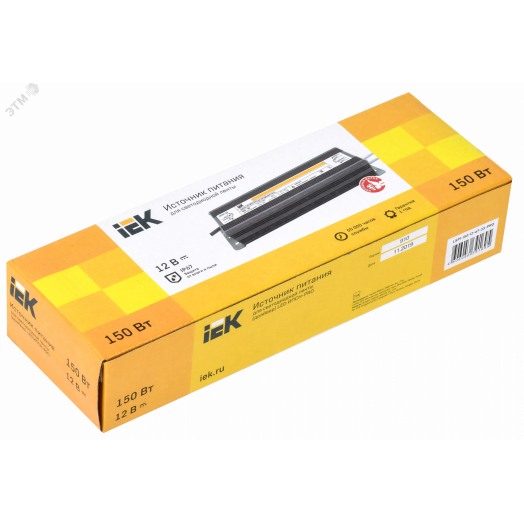Драйвер LED ИПСН-PRO 150Вт 12 В блок- шнуры IP67 IEK