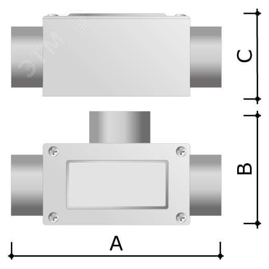 Коробка ответвительная алюминиевая 3 ввода М16х1.5 IP55 118х67х42мм