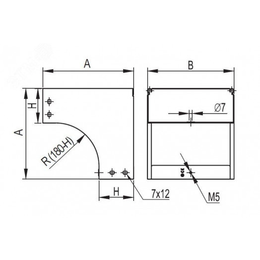Угол CDV 90 вертикальный внешний основание 150 H80 в комплекте с крепежными элементами и соединительными пластинами