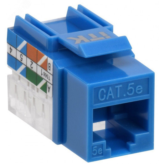 Модуль Keystone Jack кат.5E UTP 110 IDC 90град синий