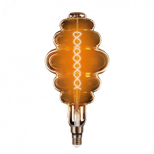 Лампа светодиодная филаментная LED 8 Вт 380 лм 2700К Honeycomb теплый E27 AC 220В серая колба Black Filament Gauss