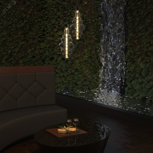 Лампа светодиодная филаментная LED 8 Вт 380 лм 2700К Honeycomb теплый E27 AC 220В серая колба Black Filament Gauss