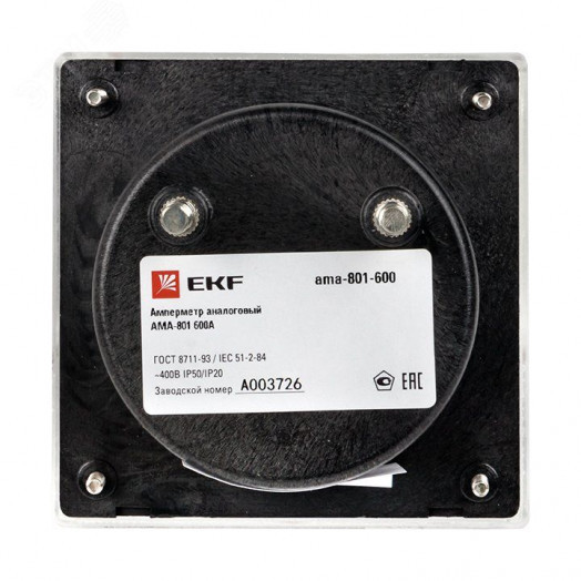 Амперметр AM-A801 аналоговый на панель 80х80 (круглый вырез) 600А трансформаторное подключение