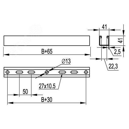 Траверса для подвеса лотка шириной до 300 мм горячеоцинкованная