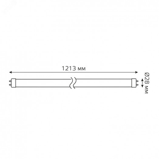 Лампа светодиодная LED 20 Вт 1600 лм 6500К трубка Т8 холодный G13 AC 220В стеклянная Elementary Gauss