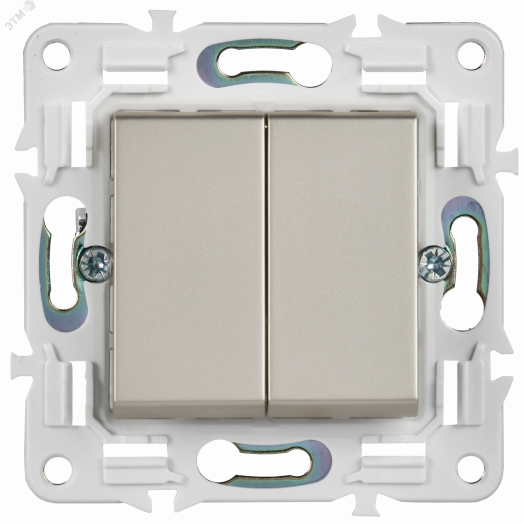SKANDY Выключатель 2-клавишный перекрестный 10А SK-V06Sh шампань IEK