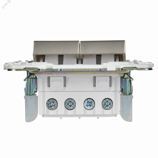 SKANDY Выключатель 2-клавишный перекрестный 10А SK-V06Sh шампань IEK