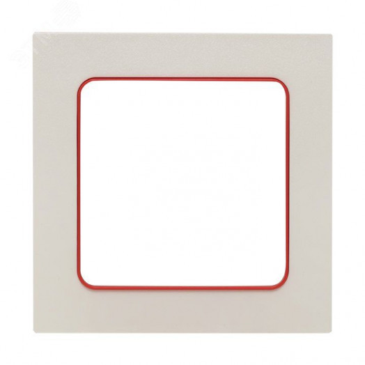 Стокгольм Рамка 1-местная белая с линией цвета красный