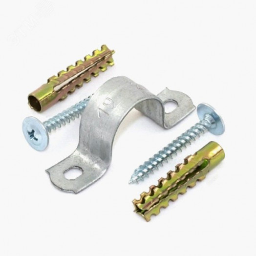 Комплекты для крепления ОКЛ с использованием дюбеля, самореза и скобы СМД 48-50