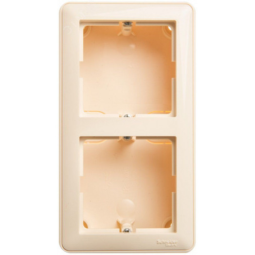 Коробка подъемная с рамкой W59 двойная слоновая кость