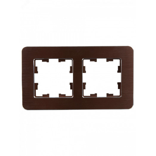 BRITE Рамка 2 поста РУ-2-1-Бр металл коричневый RE AL IEK