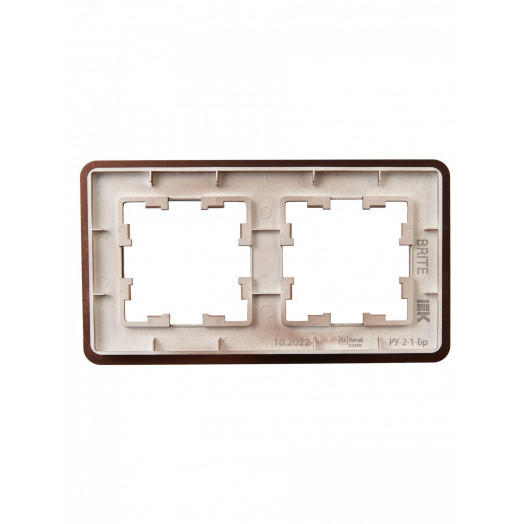 BRITE Рамка 2 поста РУ-2-1-Бр металл коричневый RE AL IEK