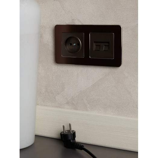 BRITE Рамка 2 поста РУ-2-1-Бр металл коричневый RE AL IEK