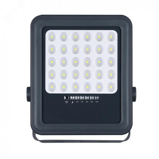 Прожектор светодиодный LED ДО-100Вт 6500К серый 1600 Лм IP65 с солнечной панелью  JazzWay