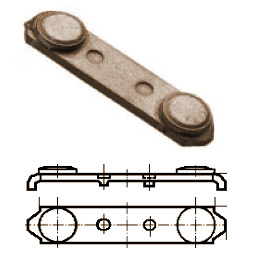 Контакт подвижный (мостик) к контакторам МК4 (ВНИИР)
