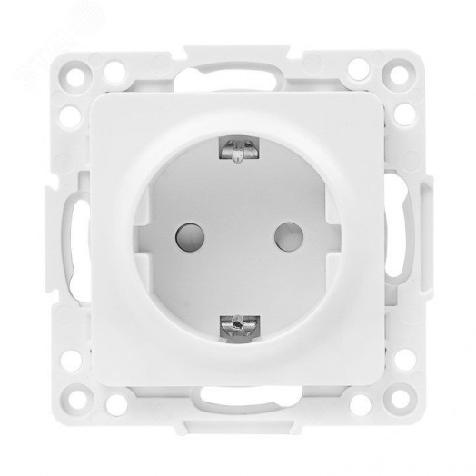 Стокгольм Механизм Розетки 1-местной с/з 16А белый с защ. штор.