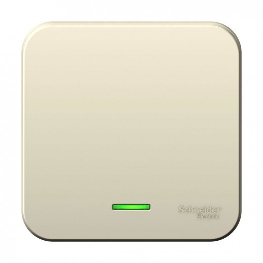 BLANCA  одноклавишный выключатель наружный  (cх.1) с подсвет, 6а, 250в, молочный