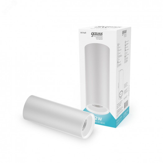 Светильник светодиодный накладной LED ДПО 12 Вт 920 Лм 4100К IP20 d79х200 мм монт d79 мм Overhead