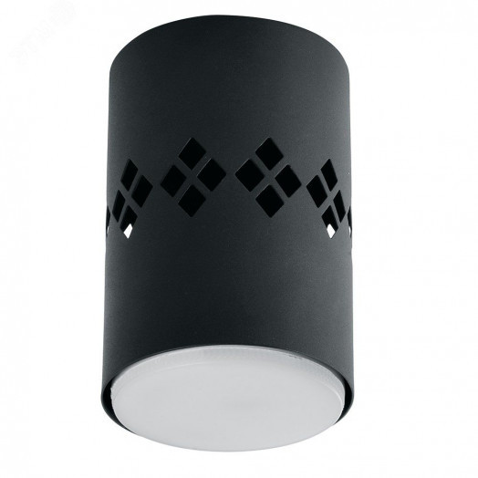 Светильник ДПО-12w GX53 без лампы со светодиодной подсветкой 4000К черный