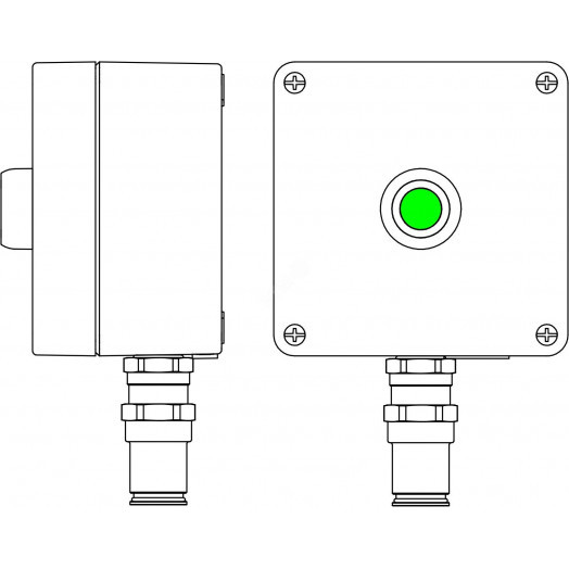 Взрывозащищенный пост управления из алюминия CPE-A-15 -(1xP1G(11)) -1x6018ANR20BKM2SB(B)1Ex d e IIC Т4 Gb / Ex tb IIIC T130°C Db IP66