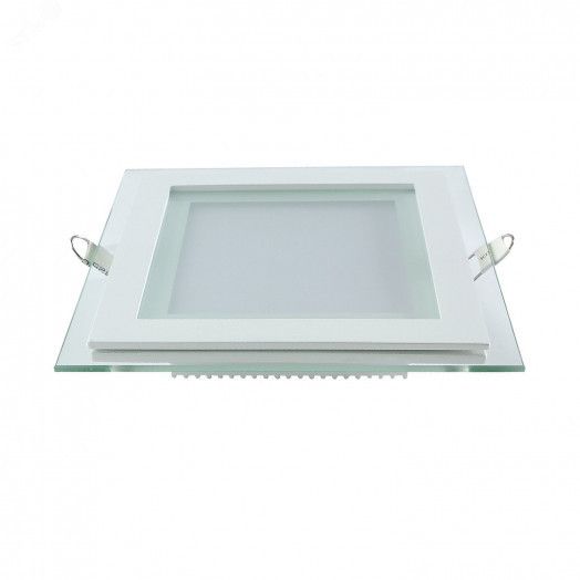 Светильник светодиодный ДВО 12 Вт 990 лм 4000К AC 220В IP20 квадрат 160х160х36мм монт разм 118х118мм Алюминий с декоративным стеклом Glass Gauss