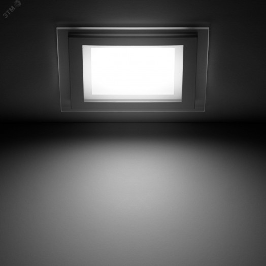 Светильник светодиодный ДВО 12 Вт 990 лм 4000К AC 220В IP20 квадрат 160х160х36мм монт разм 118х118мм Алюминий с декоративным стеклом Glass Gauss