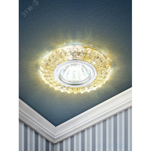 Точечный светильник декор c белой светодиодной подсветкой, DK LD2 TEA/WH чай