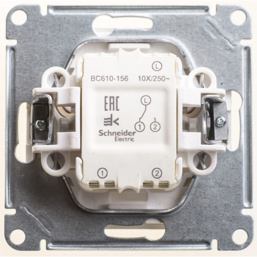 W59 Переключатель одноклавишный, 10АХ, механизм, матовый хром