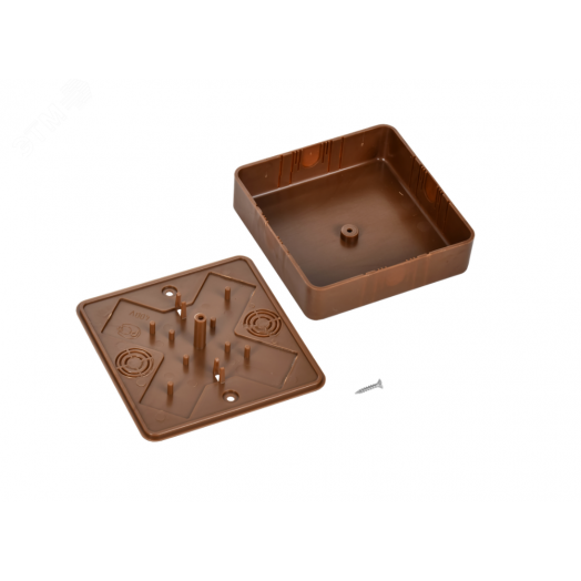 Коробка распаячная КМ для открытой проводки 100х100х29мм дуб