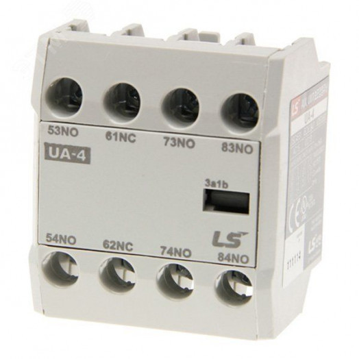 Дополнительный контакт UA-4 3NO+1NC, фронтальный, для контакторов Meatsol MC-185a~800a
