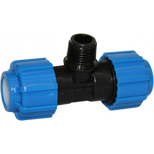 Тройник ПНД компрессионный НР 75x2'x75