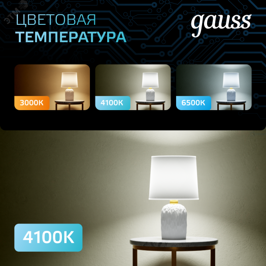 Лампа светодиодная LED 7 Вт 710 лм 4100К А60 груша нейтральный E27 AC 220В Black Gauss