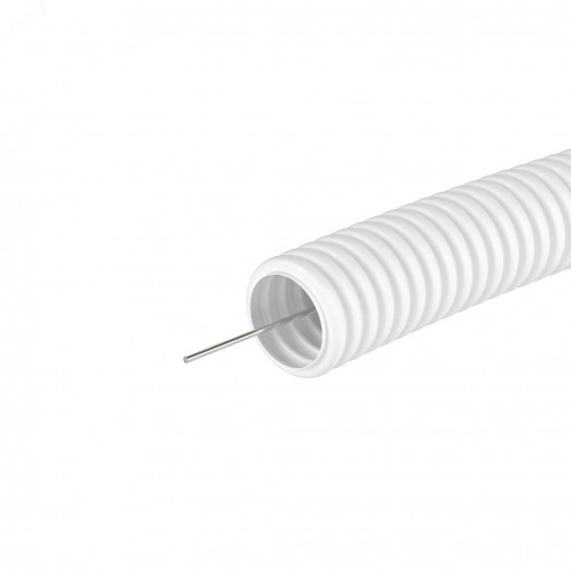 Труба ПЛЛ гибкая гофрированная не содержит галогенов 16мм ПВ-0 с протяжкой (100м) белая