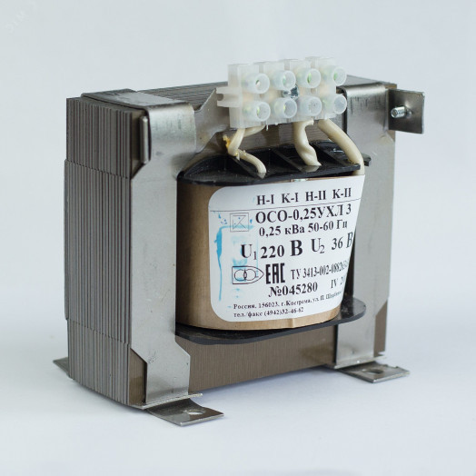 Трансформатор напряжения понижающий ОСО-0.25-09 УХЛ 3 380/110