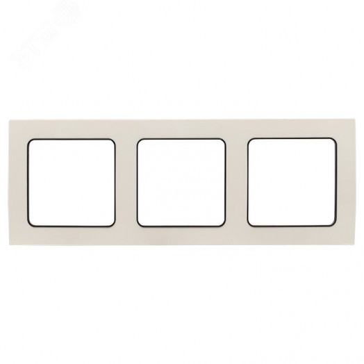 Стокгольм Рамка 3-местная белая с линией цвета черный