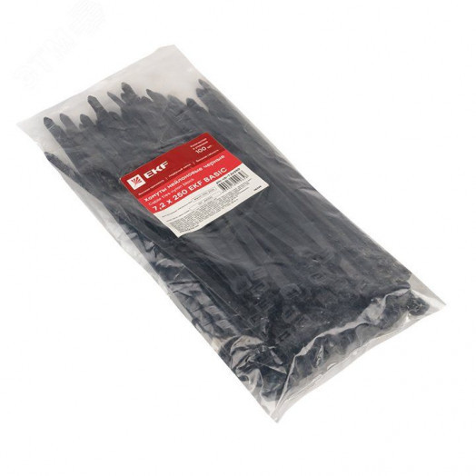 Хомут 7.2х250 черный нейлон (100шт)