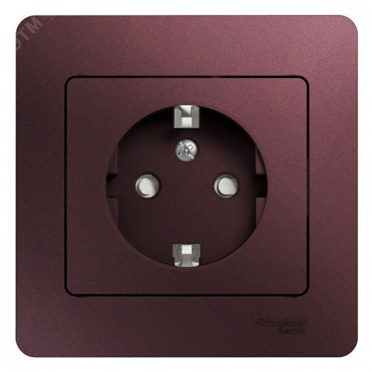 GLOSSA розетка с заземлением со шторками в сборе баклажановый
