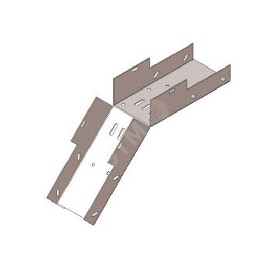 Лоток замковый глухой КСЗГ 100х65-45 УТ1,5 для поворота трассы вниз на 45, оцинкованный лист(толщина покрытия 10 -18мкм), S0,7
