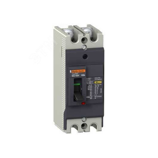 Выключатель автоматический двухполюсный EZC100 30 KA/380В 2Т 60 A