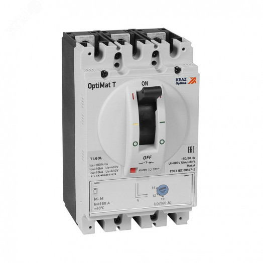 Выключатель автоматический для защиты двигателя OptiMat T160L M-M 160A 3P