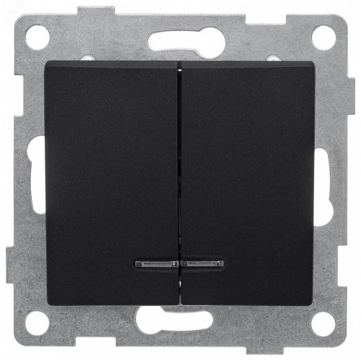 GUSI Bravo механизм выключателя 2кл. (инд), скрытая  установка,  10А, 250В. Цвет: графит.