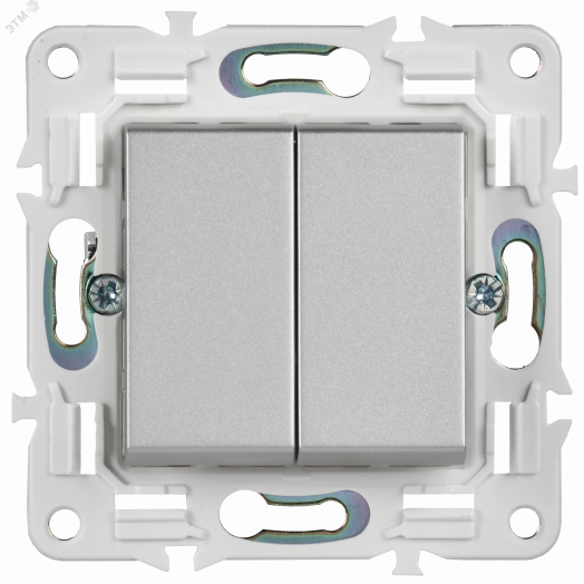 SKANDY Выключатель 2-клавишный перекрестный 10А SK-V06S серебряный IEK